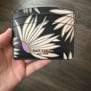 Kate Spade Black Card Holder with Floral Design